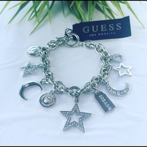 New Guess Charm bracelet Sliver Rhinestone  😀💎🌸